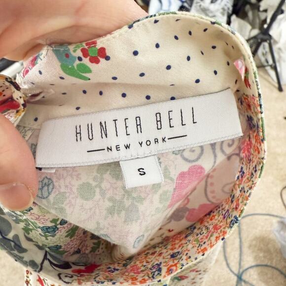 Hunter Bell Multicolor Patchwork Print Long Sleeve Blouse Women's Size Small EUC - Picture 6 of 8